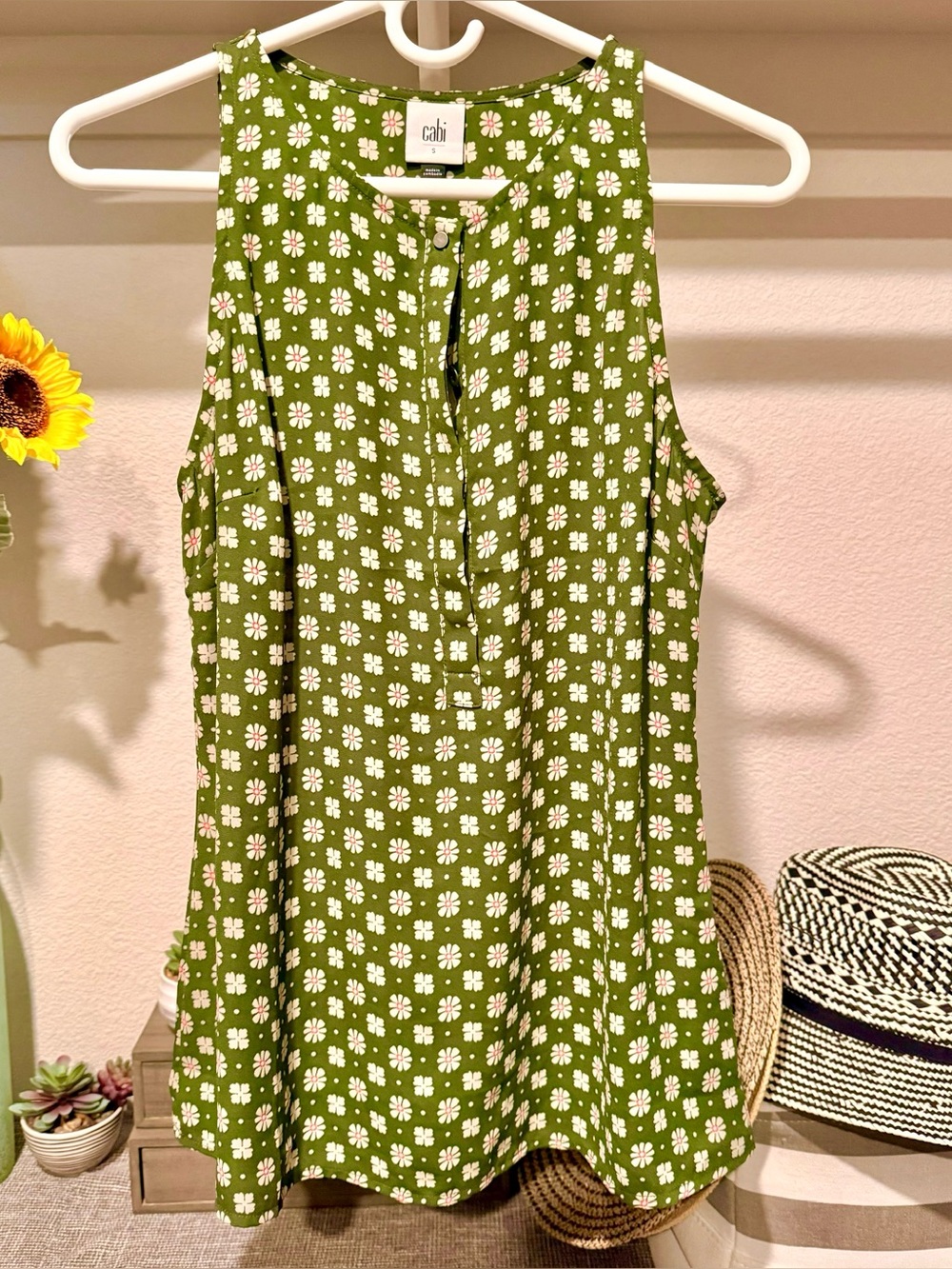 Cabi Snap Sleeveless Blouse